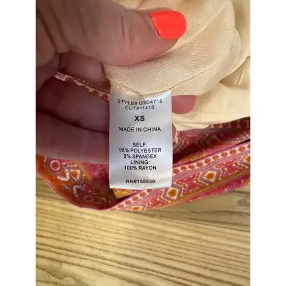 Vici Amayan Baby Doll Mini Dress Womens Size Xsmall orange pink - Picture 6 of 6